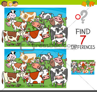 find differences with cows farm animal characters