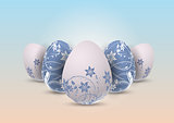 Decorative Easter eggs with floral design