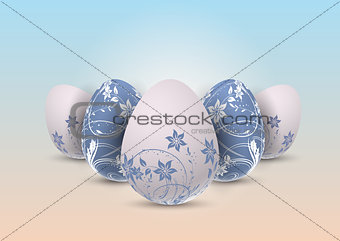 Decorative Easter eggs with floral design