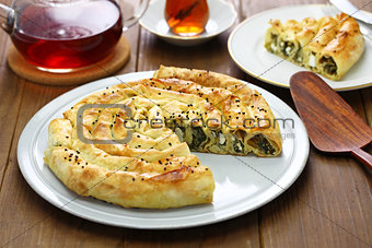 homemade rolled borek, turkish cuisine