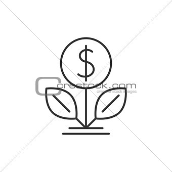 Dollar tree outline icon