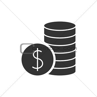 Pile with coins black icon