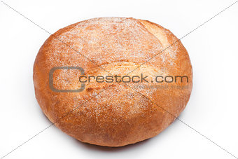 Freshly baked gluten free organic bread on white