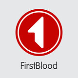 Firstblood Cryptocurrency - Vector Coin Image.