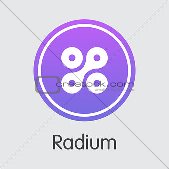 Radium Virtual Currency - Vector Symbol.