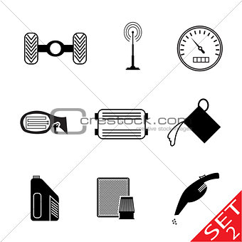 Car Parts icon set 2