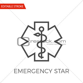 Emergency Star Vector Icon