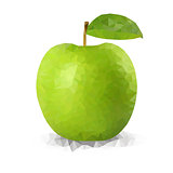 Vector green polygonal apple