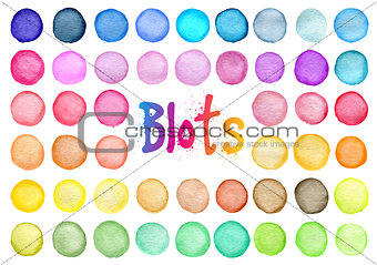 Bright vector watercolor blots 