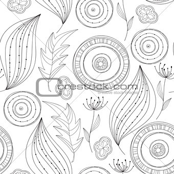Vector Seamless Doodle floral pattern