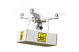 Unmanned Aircraft System (UAV) Quadcopter Drone Carrying Package
