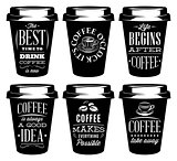 vector monochrome set of patterns for paper cups for coffee