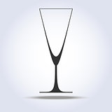 Wineglass goblet object in gray colors