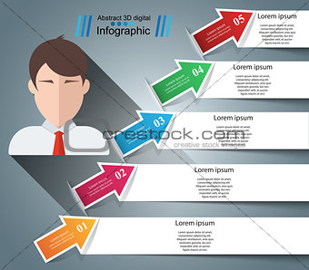 Business Infographics origami style Vector illustration. Avatar icon.