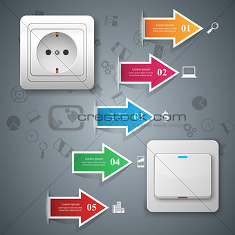 Switch, socket icon. Abstract business infographic.