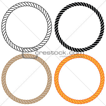 Braided twisted rope circles vector illustration