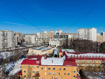 cityscape from height in Moscow, Russia