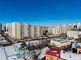 cityscape from height in Moscow, Russia