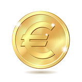 golden coin with euro sign