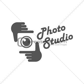 Photography camera concept logo icon vector template