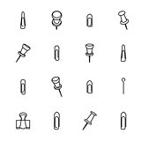 Icons clips of thin lines, vector illustration.