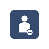 Vector illustration of thin line remove male user action icon.