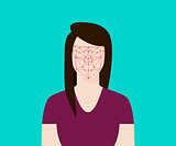 facial recognition women with face tracking point