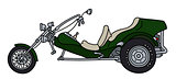 The green motor tricycle