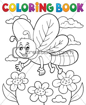Coloring book dragonfly theme 1