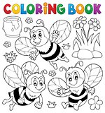 Coloring book happy bees topic 1