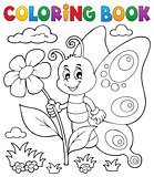 Coloring book happy butterfly topic 4