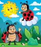 Happy ladybugs on meadow image 3