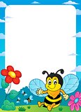 Happy spring bee topic frame 1