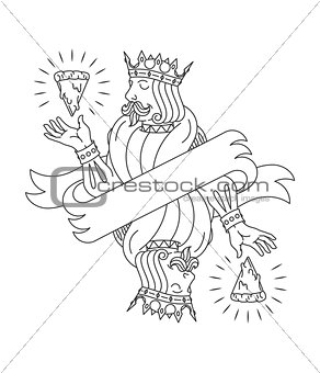 The king of pizza wallpaper design balck on a white background