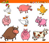 cartoon farm animal characters collection