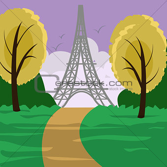 Eiffel tower in Paris for travel design.