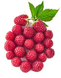 Berry raspberry top view green leaf creative