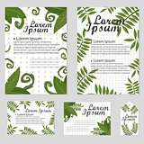 Set of Floral vector cards Design with green leaves - elegant greenery
