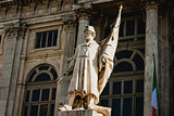 Patriot's statue in front of Madama Palace, Turin, Italy