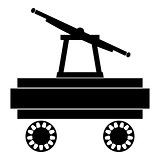 Handcar icon black color illustration flat style simple image