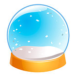 Snow globe empty isolated on white background. Christmas magic ball. Snowglobe vector illustration. Winter in glass ball, crystal dome icon