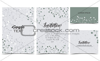 Vector Floral invitations