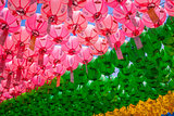 Paper lanterns at the Buddhist temple of Seokguram, South Korea