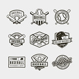 set of vintage baseball logos. vector illustration