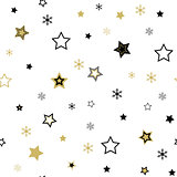 Abstract beauty Christmas and New Year gold star Seamless Pattern background. Illustration