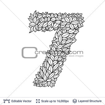 Number symbol of white leaves.