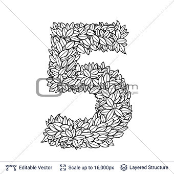 Number symbol of white leaves.