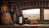 Rustic wine cellar in the countryside