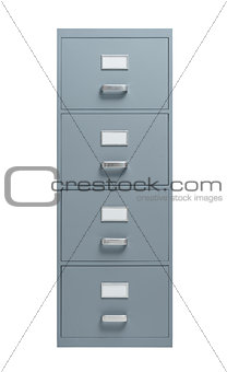 Filing cabinet on white background