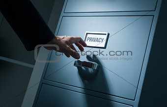 Office worker searching confidential information